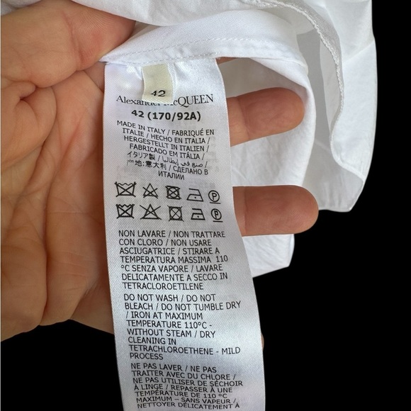 Alexander McQueen White Crisp Cotton Dress - Picture 3 of 8